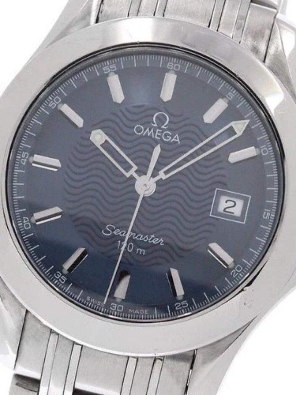 OMEGA Seamaster120 2511.81 Date Navy Dial Quartz Men's Watch_890693